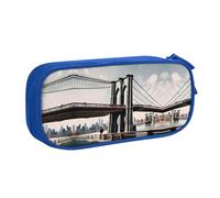 DRTGEDS Brooklyn Bridge - Estuche para lápices de gran capacidad, estuche para bolígrafos, papelería para oficina, Azul, One Size, Deportivo