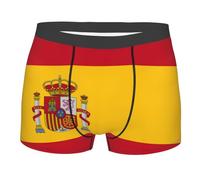 DRTGEDS Calzoncillos tipo bóxer para hombre, diseño de bandera de España, elástico, transpirable, 1, Negro , XL