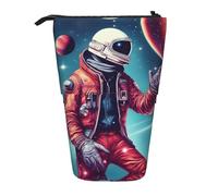 DRTGEDS Cool Man In Outer Space Galaxy Pieces - Portalápices telescópico, organizador de lápices telescópico, bolsa de maquillaje, Black, Talla única, Estampados de moda