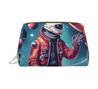 DRTGEDS Cool Man In Outer Space - Neceser de viaje, diseño de galaxia, bolsa de maquillaje para bolso, bolsa de maquillaje de viaje, mini bolsa de cosméticos para mujer, color blanco, talla única,