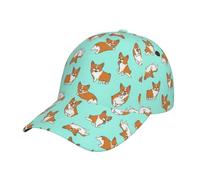 DRTGEDS Corgi - Gorra deportiva con estampado de perro, gorra de béisbol lavada, ajustable, de perfil bajo, clásico para papá, Negro, talla nica