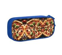DRTGEDS Estuche 3D para lápices de pizza y pepperoni de gran capacidad, bolsa para bolígrafos, estuche de papelería para oficina, Blue, Talla única, Deportivo
