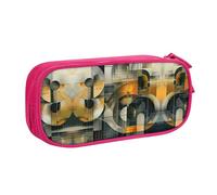 DRTGEDS Estuche geométrico abstracto de gran capacidad para lápices, bolsa para bolígrafos, estuche de papelería para oficina, Pink, Talla única, Deportivo