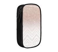 DRTGEDS Estuche para lápices con bonito patrón brillante, estuche estético, estuche de lápices de colores con cremallera, almacenamiento de artículos de papelería Kawaii, Black, Talla única, Deportivo