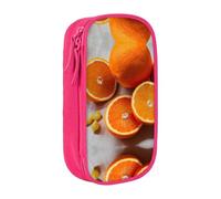 DRTGEDS Estuche para lápices con diseño de fruta naranja fresca, estuche estético para bolígrafos, estuche de lápices de colores con cremallera, almacenamiento de artículos de papelería Kawaii,