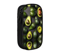 DRTGEDS Estuche para lápices con diseño de frutas de aguacate, estuche estético para bolígrafos, estuche de colores con cremallera, almacenamiento de papelería Kawaii, Black, Talla única, Deportivo