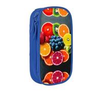 DRTGEDS Estuche para lápices con diseño de frutas y arcoíris, estuche estético para bolígrafos, estuche de lápices de colores con cremallera, almacenamiento de artículos de papelería Kawaii, Blue,