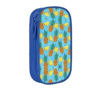 DRTGEDS Estuche para lápices con diseño de piña fresca, estuche estético para bolígrafos, estuche de colores con cremallera, almacenamiento de artículos de papelería Kawaii, Blue, Talla única,
