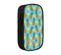 DRTGEDS Estuche para lápices con diseño de piña fresca, estuche estético para bolígrafos, estuche de colores con cremallera, almacenamiento de artículos de papelería Kawaii