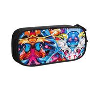 DRTGEDS Estuche para lápices de dibujo de graffiti de gran capacidad, estuche para bolígrafos, estuche de papelería para oficina, Black, Talla única, Deportivo