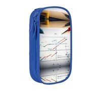 DRTGEDS Estuche para lápices de fórmula matemática, estuche estético para bolígrafos, estuche de lápices de colores con cremallera, almacenamiento de papelería Kawaii, Blue, Talla única, Deportivo