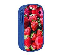 DRTGEDS Estuche para lápices de fresa fresca, estuche estético para bolígrafos, estuche de colores con cremallera, almacenamiento de papelería Kawaii, Blue, Talla única, Deportivo