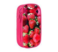 DRTGEDS Estuche para lápices de fresa fresca, estuche estético para bolígrafos, estuche de colores con cremallera, almacenamiento de papelería Kawaii, Pink, Talla única, Deportivo