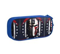 DRTGEDS Estuche para lápices de gran capacidad, con la bandera de Estados Unidos, espartano de Estados Unidos, estuche para bolígrafos, estuche de papelería para oficina, Blue, Talla única, Deportivo