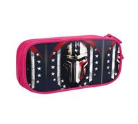 DRTGEDS Estuche para lápices de gran capacidad, con la bandera de Estados Unidos, espartano de Estados Unidos, estuche para bolígrafos, estuche de papelería para oficina, Pink, Talla única, Deportivo