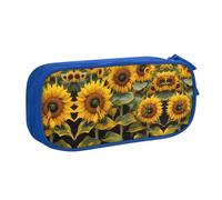 DRTGEDS Estuche para lápices de gran capacidad, diseño de girasoles, bolsa para bolígrafos, estuche de papelería para oficina, Blue, Talla única, Deportivo