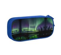 DRTGEDS Estuche para lápices de gran capacidad, diseño de luces del norte oscuras, estuche para bolígrafos, estuche de papelería para oficina, Blue, Talla única, Deportivo
