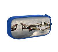 DRTGEDS Estuche para lápices de la Segunda Guerra Mundial de gran capacidad, estuche para bolígrafos, estuche de papelería para oficina, Blue, Talla única, Deportivo