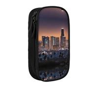 DRTGEDS Estuche para lápices de Los Angeles Skyline con múltiples ranuras, bolsa portátil para lápices, estuche de colores para oficina