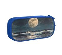 DRTGEDS Estuche para lápices de luna y mar de gran capacidad, estuche para bolígrafos, estuche de papelería para oficina, Blue, Talla única, Deportivo
