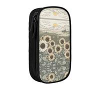 DRTGEDS Estuche para lápices de manzanilla con girasoles, estuche para lápices multiranura, bolsa portátil para lápices, estuche de colores para oficina