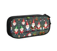 DRTGEDS Estuche para lápices de Navidad con diseño de gnomos divertidos de gran capacidad, bolsa para bolígrafos, estuche de papelería para oficina, Black, Talla única, Deportivo