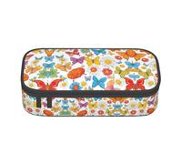 DRTGEDS Estuche para lápices de pingüinos de Navidad, estuche para lápices con múltiples ranuras, bolsa portátil para lápices, estuche de colores para oficina, Butterfly Daisy3, Talla única, Deportivo