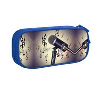 DRTGEDS Estuche para micrófono con bolígrafo de notas musicales, estuche de gran capacidad, estuche para utensilios de escritura para oficina, Blue, Talla única, Deportivo
