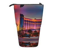 DRTGEDS Estuche telescópico para lápices de Las Vegas Sunset con cremallera, organizador de papelería