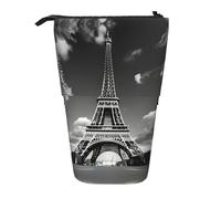DRTGEDS Estuche telescópico para lápices, diseño de Torre Eiffel y Nube de París, organizador de papelería con cremallera