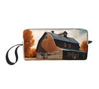 DRTGEDS Fall Country Barn - Bolsa pequeña con cremallera, mini estuche de transporte de maquillaje de viaje, bolsa de cosméticos, electrónica portátil, Granero de otoño, Talla única