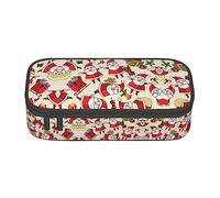 DRTGEDS Flamingo. Estuche para lápices, estuche multiranura, bolsa portátil para lápices, estuche de colores para oficina, Papá Noel de dibujos animados navideños, Talla única, Deportivo