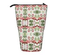 DRTGEDS Flamingos On White - Estuche desplegable para lápices y cosméticos, organizador de maquillaje telescópico, Black, Talla única, Estampados de moda