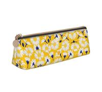 DRTGEDS Flor y blanco margarita moda lápiz bolsa, bolsa de lápiz portátil, papelería cremallera linda bolsa de almacenamiento, para oficina, viajes