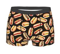DRTGEDS Fun Food Calzoncillos tipo bóxer para perros calientes, absorben la humedad y son transpirables, ropa interior para hombre, Negro, XL