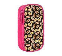 DRTGEDS Fun Food - Estuche para lápices con diseño de perros calientes, estuche estético para bolígrafos, estuche de lápices de colores con cremallera, almacenamiento de artículos de papelería Kawaii,
