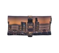 DRTGEDS Funda para gafas de sol de Los Angeles Skyline, funda de cuero suave para gafas de sol, bolsa grande para gafas de sol, bolsa de viaje Yogo Vision, Blanco, talla única