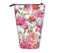 DRTGEDS Garden Peony Pieces - Portalápices telescópico, organizador de lápices telescópico, bolsa de maquillaje, Black, Talla única, Estampados de moda