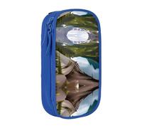 DRTGEDS Glacier National Park - Estuche para lápices estético, estuche para lápices de colores con cremallera, almacenamiento de artículos de papelería Kawaii, Blue, Talla única, Deportivo
