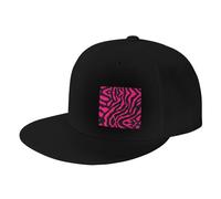 DRTGEDS Gorra de béisbol ajustable con diseño de cebra, tigre, leopardo, rojo, visera plana, hip hop, gorra de camionero para hombres y mujeres, Negro, talla única