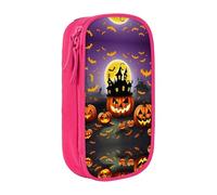 DRTGEDS Happy-Halloween-Day-Trick-or-Treat - Estuche para lápices estético, estuche para lápices de colores con cremallera, almacenamiento de papelería Kawaii, Pink, Talla única, Deportivo