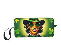 DRTGEDS Happy St Patrick's Day - Bolsas de cosméticos para mujer, bolsa de maquillaje pequeña para bolso, bolsa de maquillaje de viaje con cremallera, Feliz día de San Patricio (Happy St Patrick's