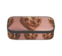 DRTGEDS Hermoso estuche para lápices White Swans On The Lake con múltiples ranuras, bolsa portátil para lápices, estuche de colores para oficina, Corazón de madera 1, Talla única, Deportivo