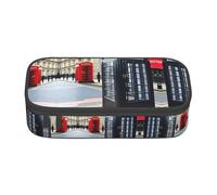 DRTGEDS Hermoso estuche para lápices White Swans On The Lake con múltiples ranuras, bolsa portátil para lápices, estuche de colores para oficina, Cabina telefónica 1, Talla única, Deportivo