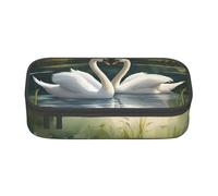 DRTGEDS Hermoso estuche para lápices White Swans On The Lake con múltiples ranuras, bolsa portátil para lápices, estuche de colores para oficina, Hermosos cisnes blancos en el lago, Talla única,