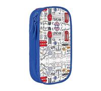 DRTGEDS I Love London - Estuche para lápices estético, estuche de colores con cremallera, almacenamiento de papelería Kawaii