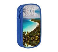 DRTGEDS Island Of Cuba - Estuche para lápices, estuche estético para bolígrafos, estuche de colores con cremallera, almacenamiento de artículos de papelería Kawaii, Blue, Talla única, Deportivo