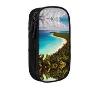 DRTGEDS Island Of Cuba - Estuche para lápices, estuche estético para bolígrafos, estuche de colores con cremallera, almacenamiento de artículos de papelería Kawaii, Black, Talla única, Deportivo