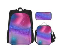 DRTGEDS Island Of Cuba - Mochila 3 en 1, mochila casual con fiambrera, bolsa para lápices, resistente al agua, Colores pastel azul, rosa y morado., Talla única, Mochilas Daypack