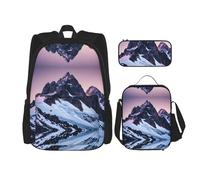 DRTGEDS Island Of Cuba - Mochila 3 en 1, mochila casual con fiambrera, bolsa para lápices, resistente al agua, Travel Mountain, Talla única, Mochilas Daypack
